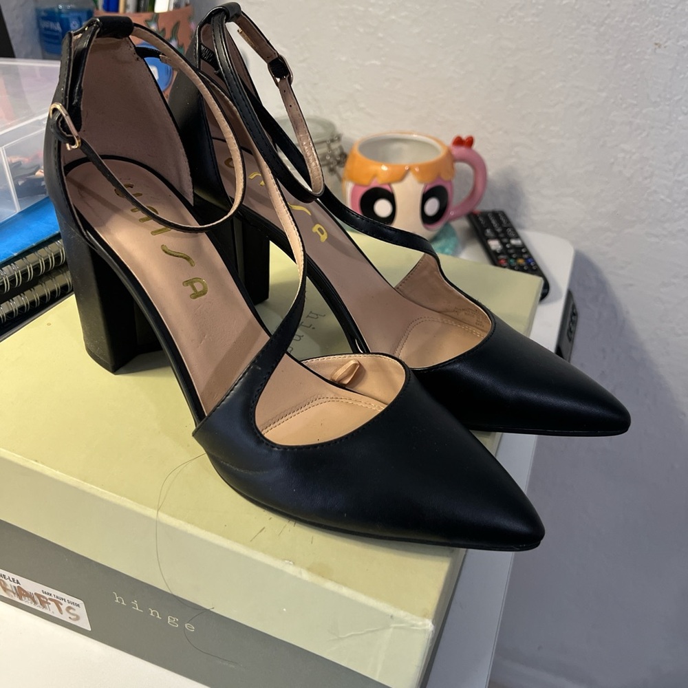 UNISA black block heels